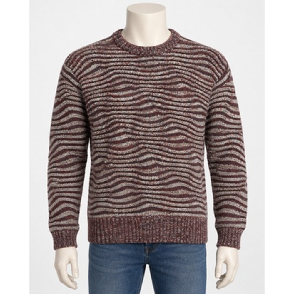 Vintage The Heartland Company Ltd Sweater Mens M Red Wool Striped Crewneck Knit